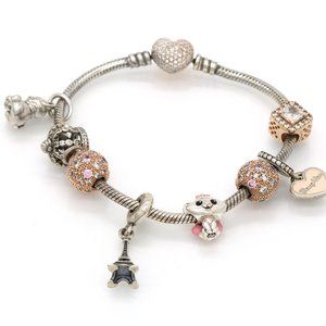 Pandora Jewelry | Pandora Bracelet with Multiple Charms 925 Silver